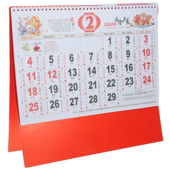 Подвесной календарь на 2024 год Настенный календарь Подвесной китайский календарь Подвесной декор Календарь Года дракона (случайный стиль)