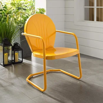 Металлический уличный стул в стиле ретро, мандарин