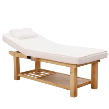 Электрическая кровать Rong из массива дерева, Латексная кровать, салон красоты, Специализированная физиотерапевтическая массажная кровать с вышивкой