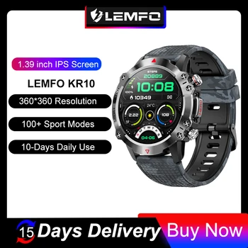 LEMFO KR10 Смарт-часы для Мужчин 2023 Новые Высококачественные Умные Часы с Bluetooth-Вызовом Для Мужчин 1,39 Дюйма 360*360 HD Экран 100 + Спортивный режим