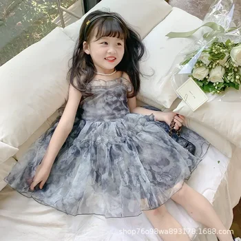 Платье для девочек, летнее платье 2023, новое детское платье, юбка с цветочным рисунком в западном богемном стиле, Летние детские платья-слипы