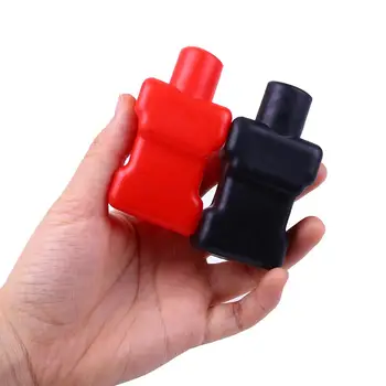 Прочный 1 Комплект Универсальных защитных чехлов для клемм аккумулятора из ПВХ, черные + Красные Изолирующие Чехлы Для клемм углового Типа