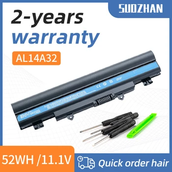 SUOZHAN AL14A32 Аккумулятор для ноутбука Acer E14 E15 E5-411 E5-421 E5-471 E5-511 E5-551 E5-572 E1-571 E1-571G V3-472 V3-572 AL14A32