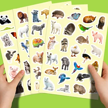 50/100шт Акварельные наклейки с натуральными африканскими животными для ноутбука, телефона, альбома для вырезок, наклейка с реалистичными материалами животных, винтажная игрушка