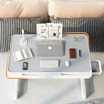 Стол для кровати Портативный Компьютерный Лоток для Дивана Стол для Письма Регулируемый под 4 Углами Столик для Ноутбука с Подставкой