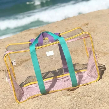 Женская сумка большой емкости, модная водонепроницаемая сумка из ПВХ, сумка для летних каникул, желейная сумка, пляжная сумка
