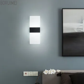 Современный настенный светильник-бра, черный, белый, для спальни, гостиной, фонового оформления комнаты, настенного светильника, светильников