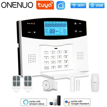ONENUO Smart WiFi GSM Домашняя Охранная Система Smart Alarm System С ЖК-экраном Комплект для Защиты От Взлома Tuya APP Дистанционное Управление Постановкой и Снятием с охраны