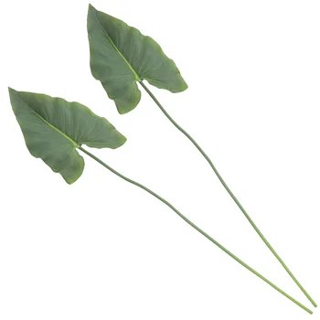 2ШТ искусственных стеблей листьев Алоказии, искусственных стеблей листьев зелени, реалистичных листьев для поделок