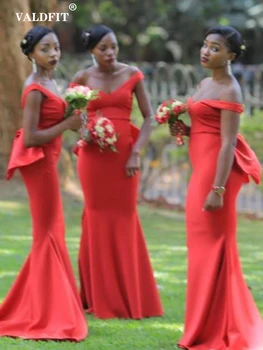Длинные Кораллово-Розовые Платья Подружек Невесты Русалки 2022 года для Африканских Девушек Vestidos De Boda Invitada Vestidos De Cocktail