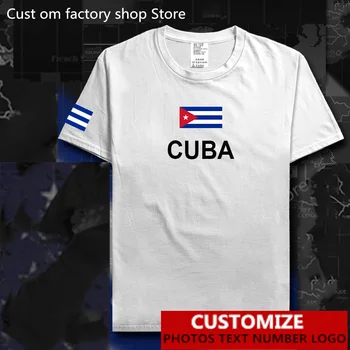 Футболка с флагом страны Куба, Бесплатный трикотаж на заказ, сделай САМ, название, номер, логотип, Футболки из 100% хлопка, Мужские и женские Свободные повседневные футболки