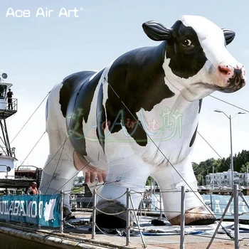 Гигантская Раздувная Молочная Корова Раздувной Бык Крупного Рогатого Скота Молочной Коровы с Воздуходувкой Для Рекламы Промотирования фермы