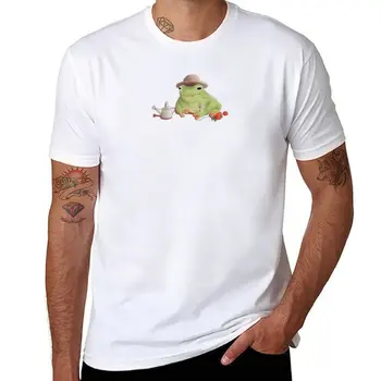 Новая футболка Cottagecore Frog -Tiny Gardening Frog, простая футболка, блузка, эстетичная одежда, футболка с коротким рукавом для мужчин