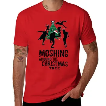 Футболка с изображением Рождественской елки в стиле хэви-метал, черные футболки, одежда хиппи, футболки для мужчин, хлопок