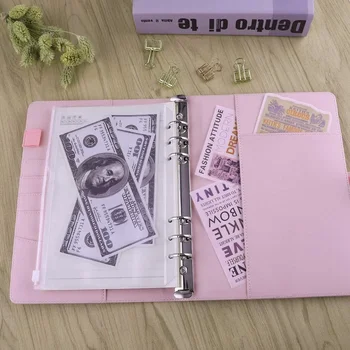 Персональный ноутбук с магнитным переплетом, многоразового использования, бюджетная обложка, кожаный бумажник для ежедневников, пряжка на 6 колец