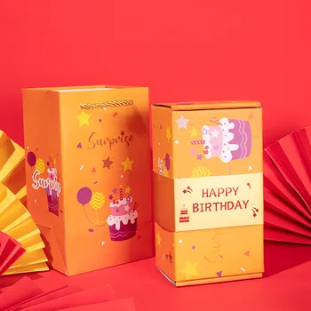 Рождественская Подарочная Коробка Diy Складная Бумажная Коробка Деньги Всплывают На День Рождения Свадебный Сюрприз Bounce Box Взрывы Красный Конверт Подарочная Коробка Набор