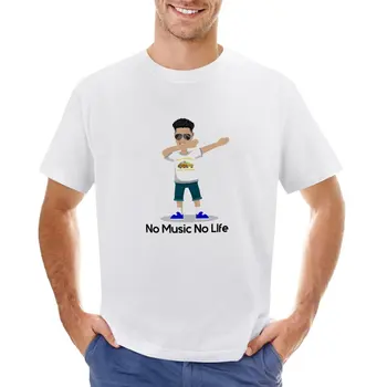 Нет музыки, нет жизни, DJ Pauly D наносит тени на футболку, одежда хиппи, футболки оверсайз, тяжелый вес, мужские футболки
