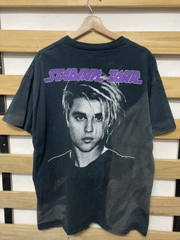 2017 Justin Bieber Team Stadium Tour, выцветшая от солнца футболка, мужская футболка