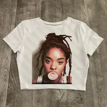 Винтажная уличная эстетичная футболка в стиле Эмо, готическая женская футболка в стиле Гранж с буквенным принтом, одежда Y2k, эстетичный Милый укороченный топ, детская футболка