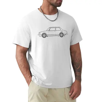 Футболка с контурным рисунком Saab 99 Turbo, рубашки для винтажной одежды, футболки с рисунком аниме, мужские тренировочные рубашки