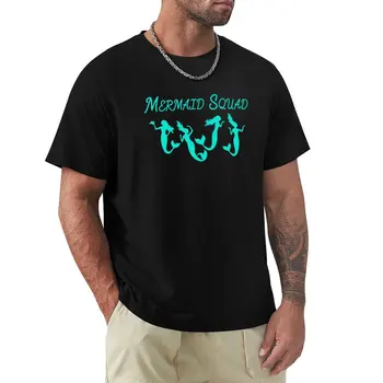 Футболка Mermaid Squad Merfolk Group с коротким рукавом, футболка нового выпуска, винтажная футболка, короткая футболка, черные футболки для мужчин