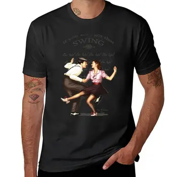 Новая футболка Lindy Hop, спортивные рубашки нового выпуска, мужские футболки большого и высокого размера