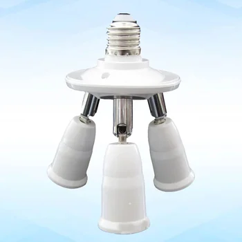 Универсальный белый PBT от E27 до 3 E27 Вращение на 360 градусов от 1 до 3 светодиодных ламп Преобразование основания лампы Патрон Лампы Гнездо