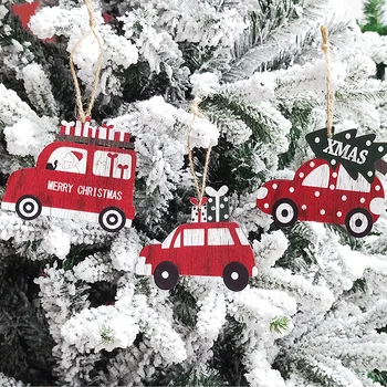 Рождественская елка, подвесное украшение, Рождественские Деревянные подвески для автомобилей, Украшение для дома, Новогодний подарок, Подвесная елка, 8,5 × 10 см