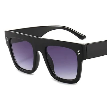 Новые квадратные солнцезащитные очки женские Брендовые дизайнерские с плоским верхом Роскошные модные солнцезащитные очки в большой оправе Мужские UV400