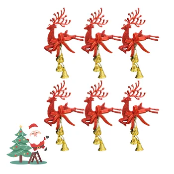 Рождественский дверной колокольчик с серебряным гальваническим покрытием, Рождественский колокольчик, подвесное украшение, фигурка северного оленя, Рождественский олень