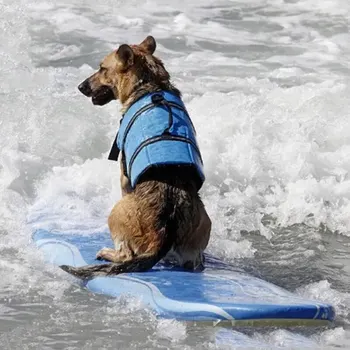 Жилет для плавания для собак, спасатель для собак, светоотражающая куртка для плавания для домашних животных с прочной спасательной ручкой для маленьких, средних и крупных собак