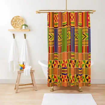 Дизайнерская занавеска для душа Kente Africa Ванна для ванных комнат Наборы для душа для занавески для ванной комнаты