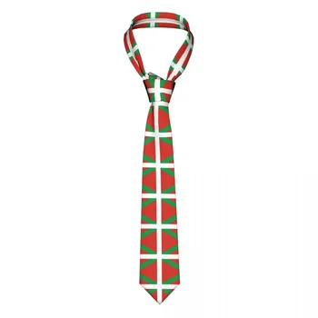 Повседневный узкий галстук с изображением флага Страны Басков в виде наконечника стрелы, Тонкий галстук для мужчин, мужские аксессуары, Простота для вечернего официального галстука