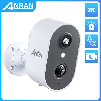 ANRAN 2K 3-мегапиксельная аккумуляторная камера наблюдения PIR Humanoid Detection Spotlight HD Цветная беспроводная наружная камера безопасности ночного видения