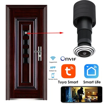 Tuya WIFI Дверной Звонок 1080P Умный Дверной Звонок Мини WIFI Дверной Глазок IP-Камера Визуальный Дверной Звонок Глазок Камера Для Домашней Безопасной Системы