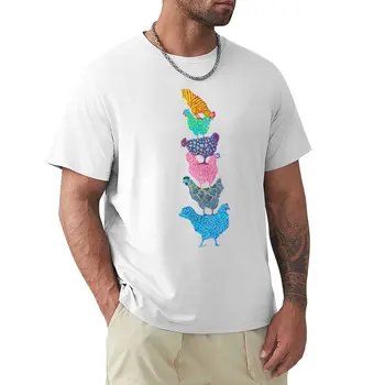 Футболка Wild Chicken Stack, винтажные футболки оверсайз, индивидуальный дизайн мужских футболок в рост