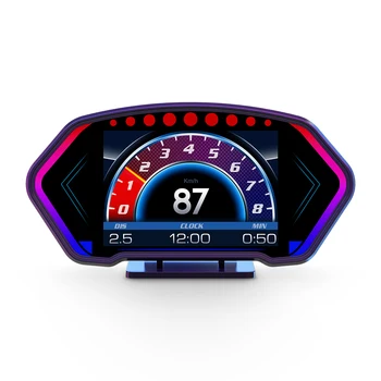 Автомобильный HUD 6-Дюймовый ЖК-дисплей С Сигнализацией Превышения Скорости Head Up Display Компас Направления OBD + GPS Smart Gauge OBD2 Gauge Display для всех автомобилей